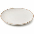 Assiette plate ronde 28 cm en céramique écrue pour le service de table