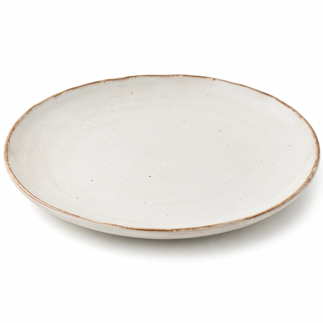 Assiette plate ronde 28 cm en céramique écrue pour le service de table