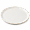 Plat ovale 30 cm en céramique blanc crème à bord ondulé pour service de table