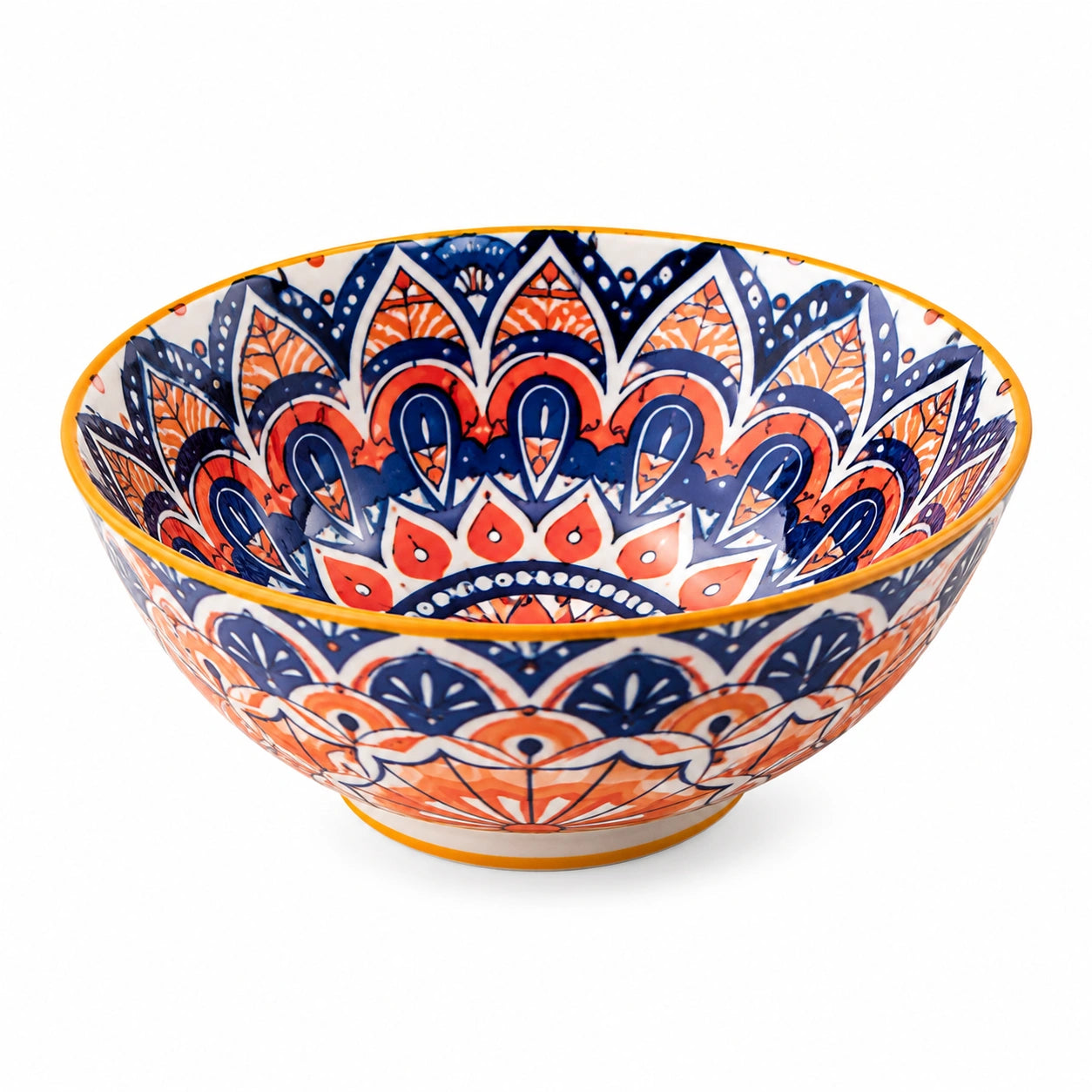 Bol en céramique 20 cm multicolore à motif floral pour servir
