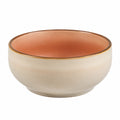 Bol 16 cm en céramique beige et terracotta - style artisanal pour repas