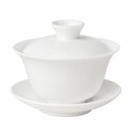 Tasse à thé gaiwan 180 ml en porcelaine blanche avec couvercle style classique