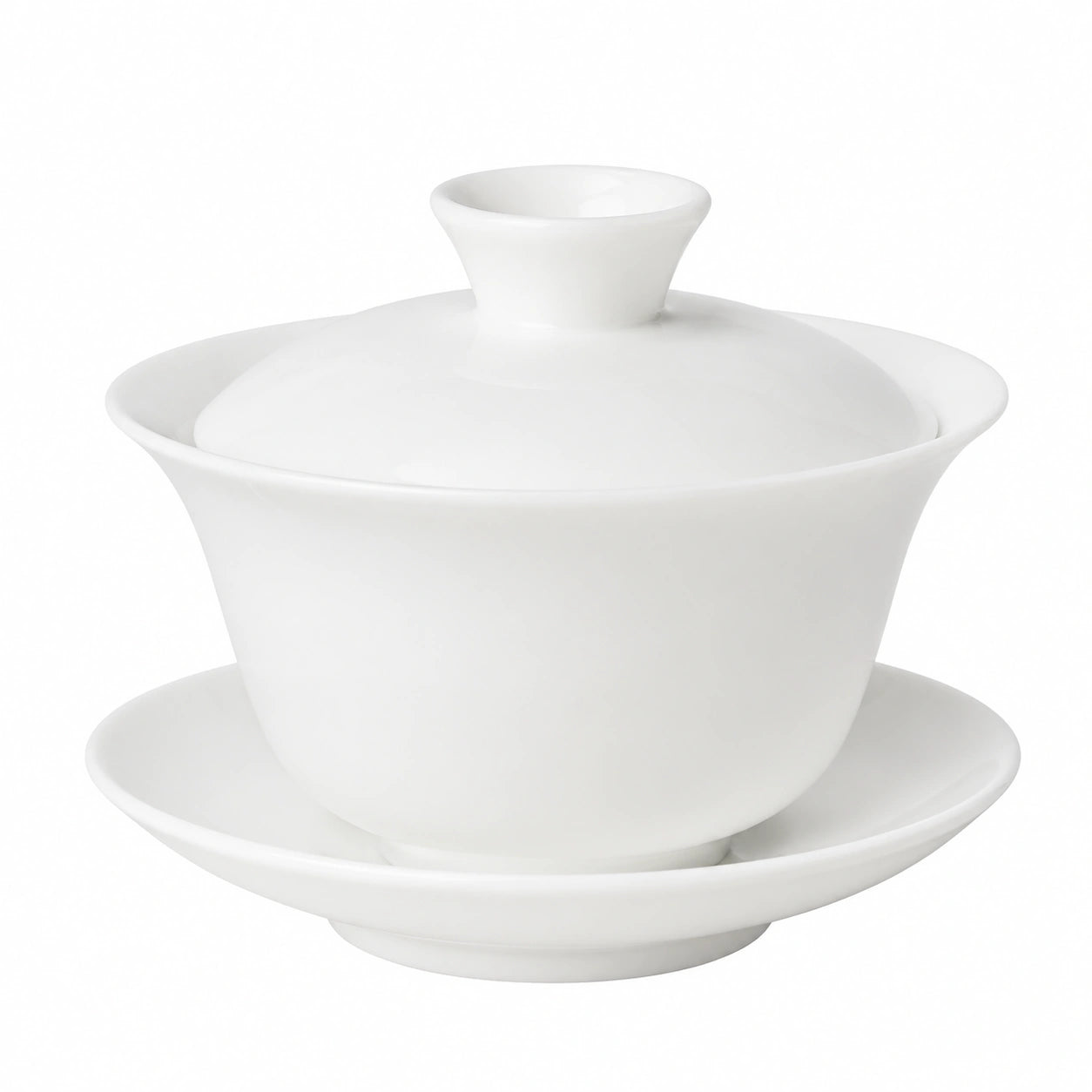Tasse à thé gaiwan 180 ml en porcelaine blanche avec couvercle style classique