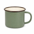 Tasse 450 ml en céramique vert sauge avec anse finition mouchetée