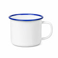 Tasse émaillée 350 ml en acier blanc et bleu style classique
