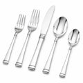 Ménagère 5 pièces en acier inoxydable argenté finition polie pour table