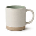 Mug 350 ml en céramique blanc vert sauge avec anse style naturel