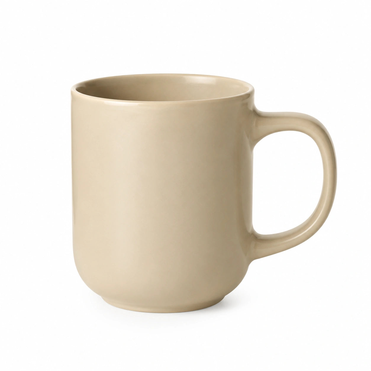 Mug 400 ml en céramique beige - style minimaliste avec anse