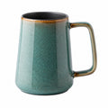 Mug 450 ml en céramique vert style artisanal avec anse