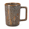 Mug en céramique 400 ml marron moucheté pour boissons chaudes style rustique