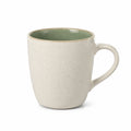 Mug en céramique 400 ml beige vert avec anse style moucheté