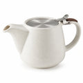 Théière 800 ml en céramique blanc moucheté avec filtre inox et couvercle articulé 15 x 13 cm